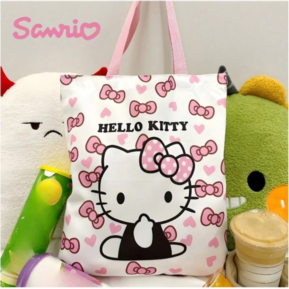 SANRIO Hello Kitty‎ Pink & White Canvas Tote Bag (BRAND-NEW & SUPER CUTE!)
